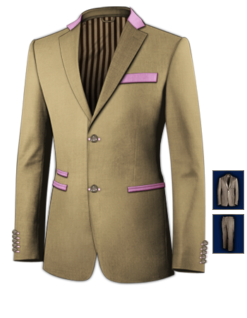 3 Piece Grey Suits For Men with 2 Buttons, Single Breasted