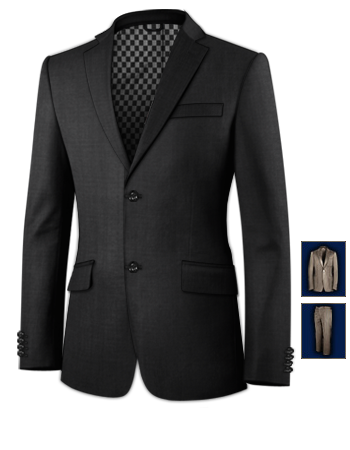 No Collar Mens Suits with 2 Buttons, Single Breasted