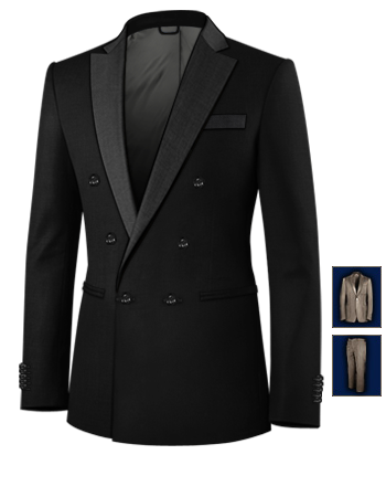 3 Piece Suit with 6 Buttons, Double Breasted (1 To Close)