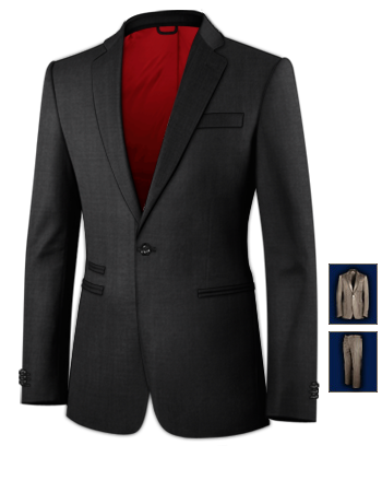 Distinguished Suits Men's Clothing with 1 Button, Single Breasted
