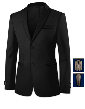 On Line Bespoke Suit with 2 Buttons, Single Breasted