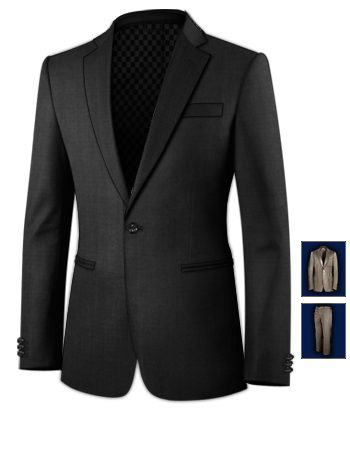 Tailored Suits Online London with 1 Button, Single Breasted