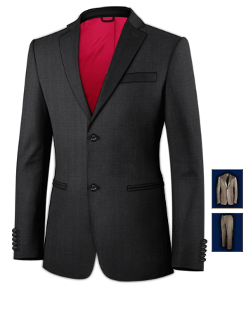American Made Mens Suits with 2 Buttons, Single Breasted