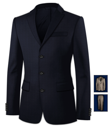 Mens Dress Suits with 3 Buttons, Single Breasted