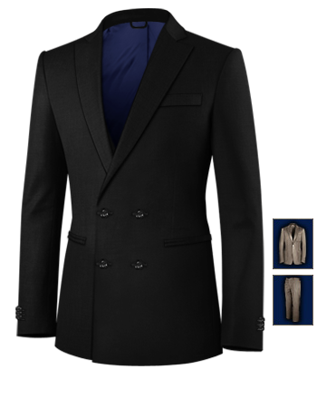 Satin Collared Mens Suits with 4 Buttons,double Breasted (2 To Close)