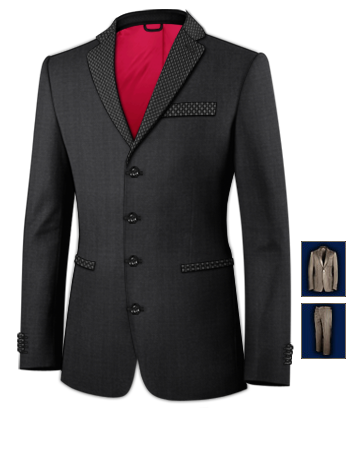 Suits On Line with 4 Buttons, Single Breasted