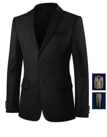 Mens Grey 3 Piece Wedding Suits with 2 Buttons, Single Breasted