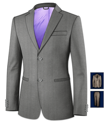 Charcoal Grey Suits with 2 Buttons, Single Breasted