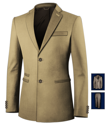 Mens Blue Wedding Suit with 2 Buttons, Single Breasted