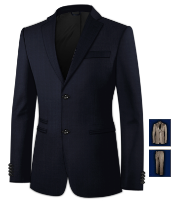 Online Bespoke Suits with 2 Buttons, Single Breasted
