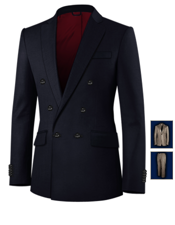 Bright Blue Suit Men's Clothing with 6 Buttons, Double Breasted (1 To Close)