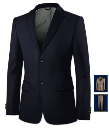 Silver Suit with 2 Buttons, Single Breasted