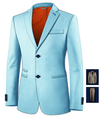 Fitted Suit Uk with 2 Buttons, Single Breasted