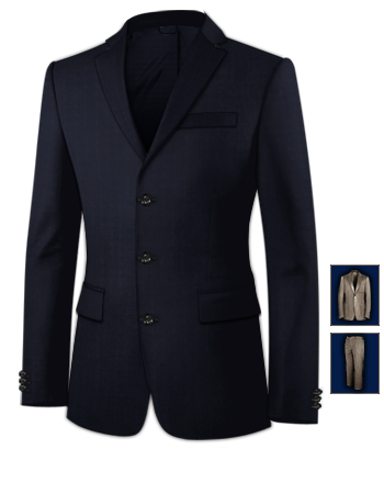 Blue Teal Mens Suit with 3 Buttons, Single Breasted