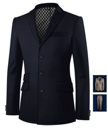Mens Suits 40 with 3 Buttons, Single Breasted