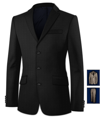 Online Tailored Suits with 3 Buttons, Single Breasted