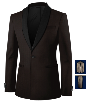Mens Double Breasted Suits with 1 Button, Single Breasted