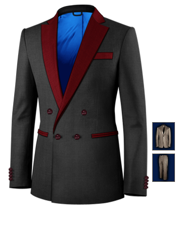 Custom Made Suits Uk with 4 Buttons, Double Breasted (1 To Close)