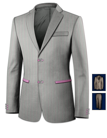 Suits For Men Bespoke with 2 Buttons, Single Breasted