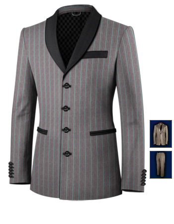 Evening Party Suits with 4 Buttons, Single Breasted