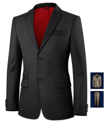 Order Fitted Suit Online with 2 Buttons, Single Breasted