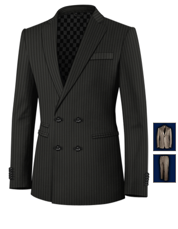 Mens Suits Size 34 with 4 Buttons,double Breasted (2 To Close)