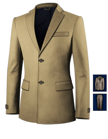 5 Button Men 3 Piece Suits with 2 Buttons, Single Breasted