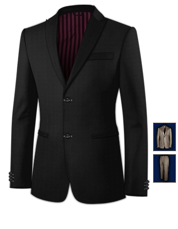 Mens Mid Grey Suits with 2 Buttons, Single Breasted