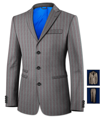 Custom Made Edwardian Style Suits with 3 Buttons, Single Breasted