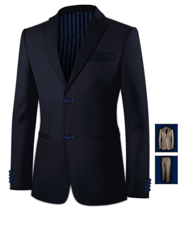 Men Wedding Suit Wales with 2 Buttons, Single Breasted