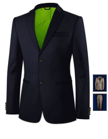 Mens Double Breasted Suits with 2 Buttons, Single Breasted