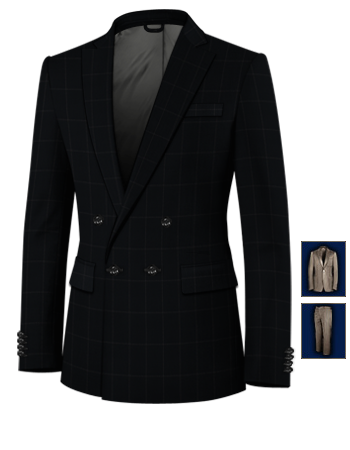 Quality Bespoke Suits with 4 Buttons, Double Breasted (1 To Close)