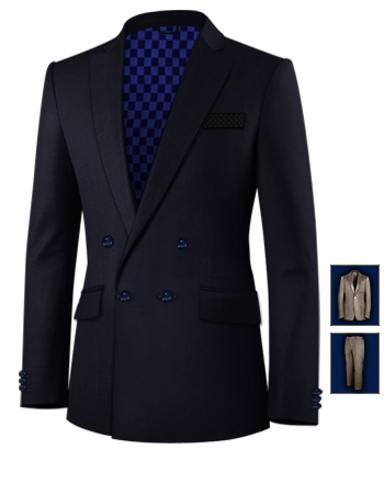 Suits For Men For Weddings with 4 Buttons, Double Breasted (1 To Close)
