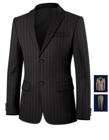 Mens Tuxedo Suit Men's Clothing with 2 Buttons, Single Breasted