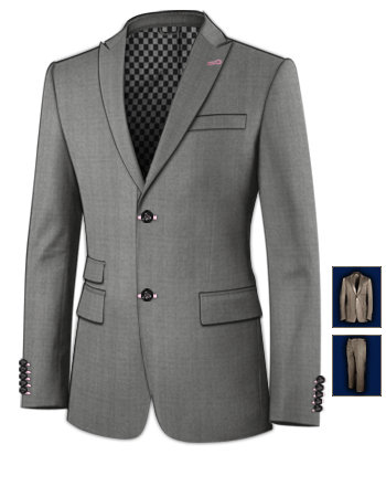 Suits For Shorter Men with 2 Buttons, Single Breasted
