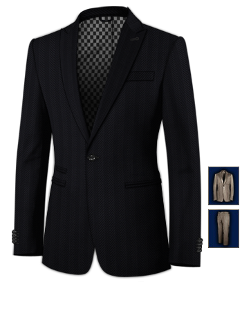 Custom Tailored Suits Online with 1 Button, Single Breasted