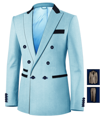 Tailored Womens Suits with 6 Buttons, Double Breasted (1 To Close)