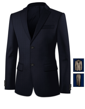 Mens Black Wedding Suits with 2 Buttons, Single Breasted