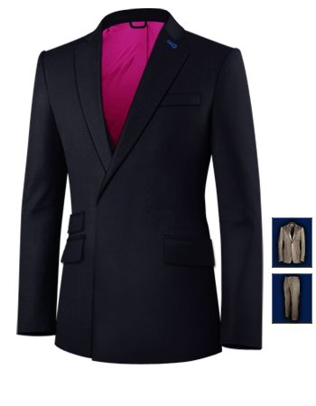 Cotton Suit Men with 3 Buttons, Single Breasted