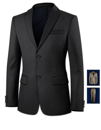 Mandarin Collar Suit with 2 Buttons, Single Breasted