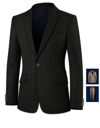 Custom Suits with 1 Button, Single Breasted