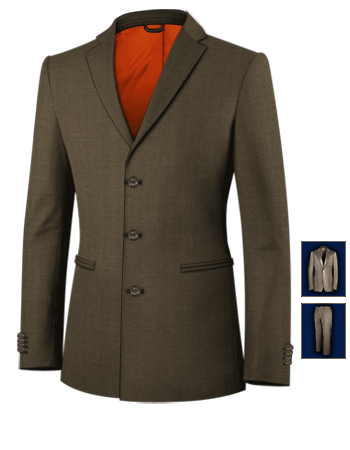 Tailored Suits Online with 3 Buttons, Single Breasted