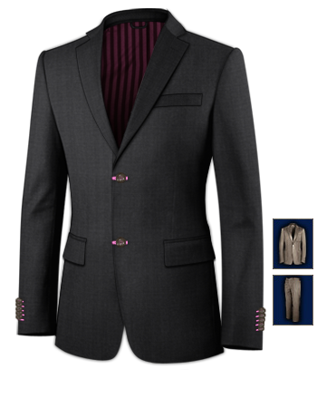 Three Piece Suite with 2 Buttons, Single Breasted